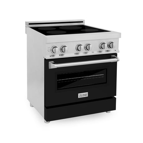 ZLINE 30" 4.0 cu. ft. Induction Range with a 4 Element Stove and Electric Oven in Stainless Steel (RAIND-30) [Color: Black Matte]