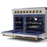 48 Inch Professional Gas Range With Pro-style Knobs In Stainless Steel/bronze  Gordon Ramsay Series
