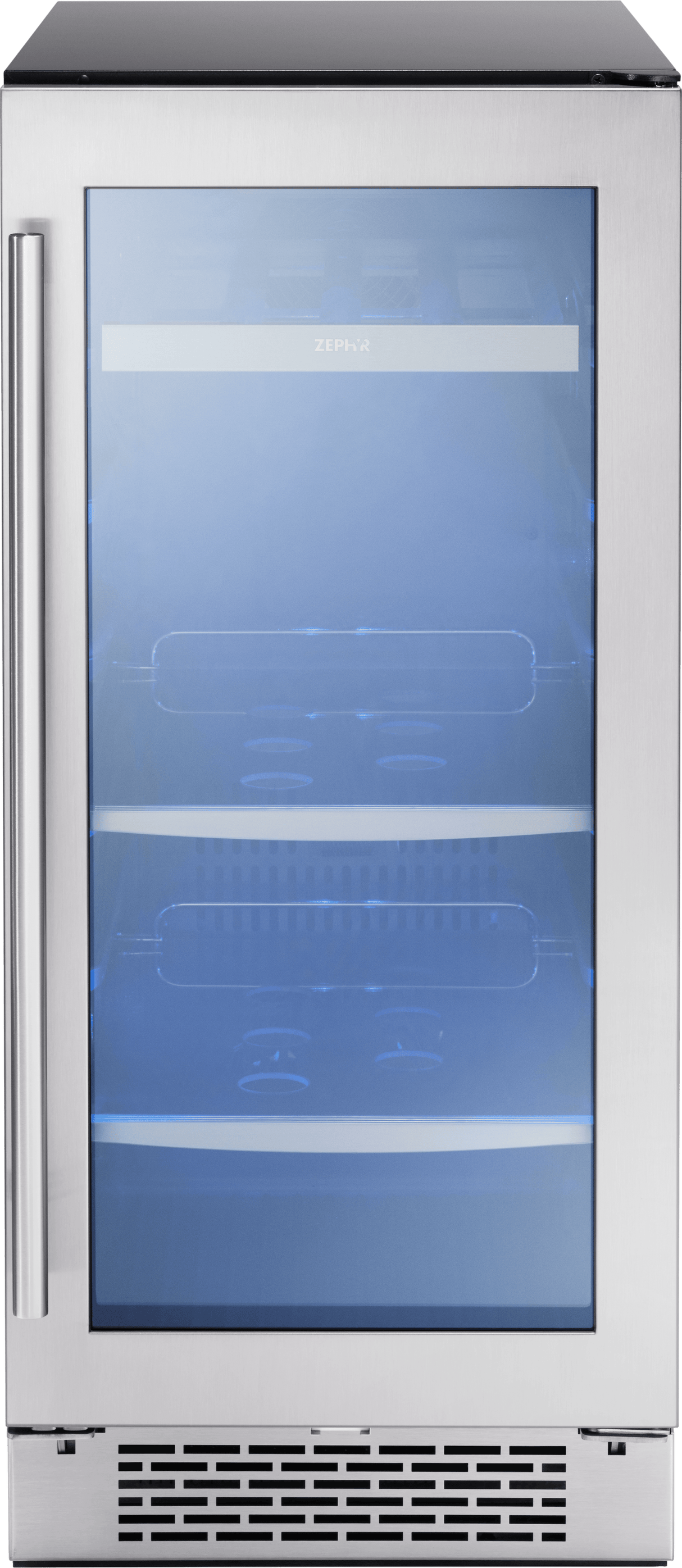 Presrv Beverage Cooler, 15in Under Cabinet, SS+Glass, Reverse Door, 1 Zone