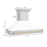ZLINE 48 in. Autograph Edition Stainless Steel Range Hood with White Matte Shell and Handle (8654STZ-WM48) [Color: Gold]