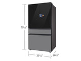 Bespoke 23 cu. ft. Counter Depth 4-Door French Door Refrigerator with AI Home & AI Vision Inside™ in Charcoal Glass and Stainless Steel