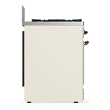 ILVE UM30NR3AWBLP Majestic III 30 inch Dual Fuel Range with 5 Black Brass Burners, Dual Function Burner up to 25,000 BTU (Liquid Propane, Triple Glass Door, Antique White, Burnished)