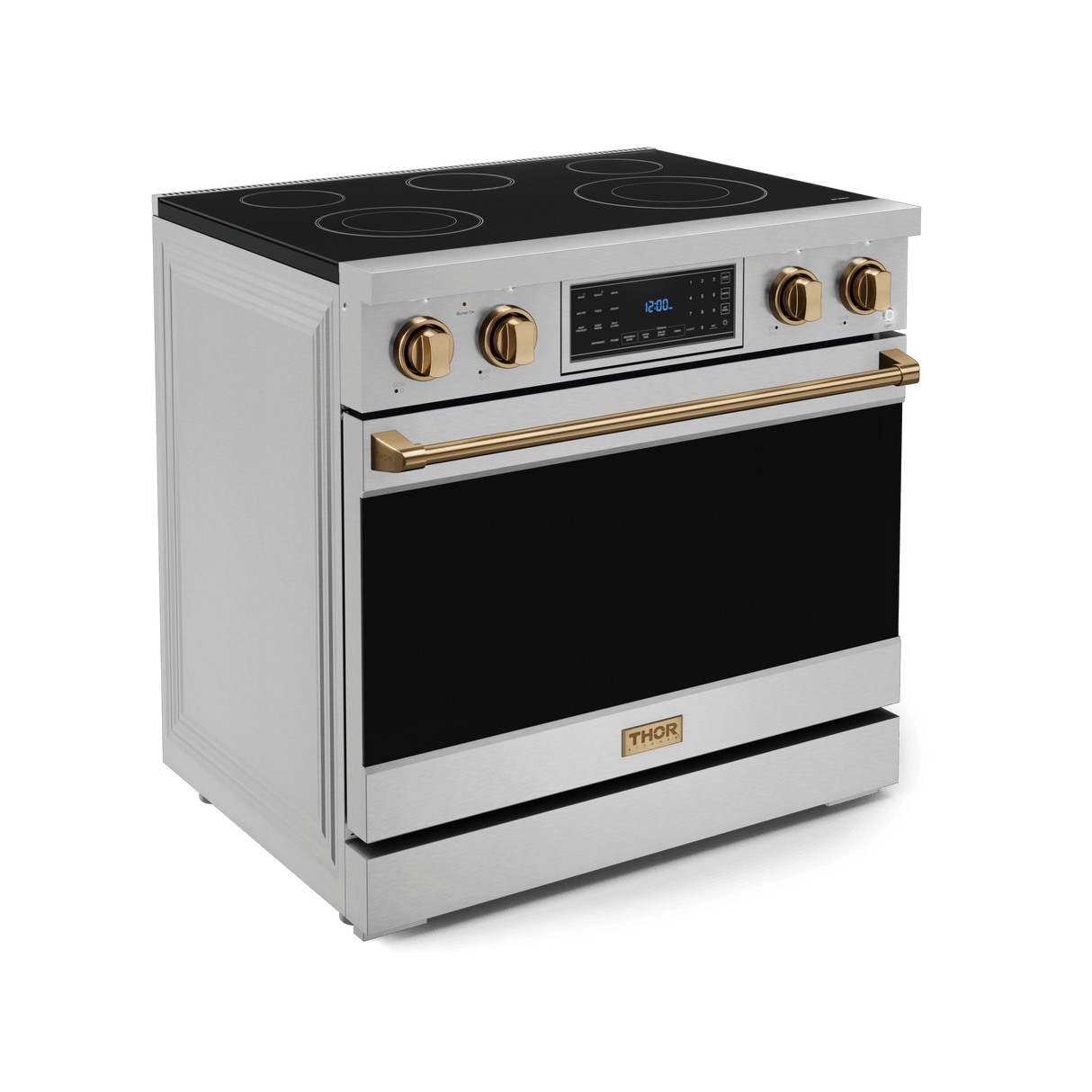 36 Inch Professional Electric Range With Tilt Panel Touch Control In Stainless Steel/bronze  Gordon Ramsay Series