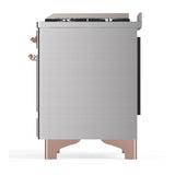 ILVE UMD40FQNR3SSP Majestic III 40 inch Dual Fuel Range with 6 Burners and Griddle, Dual Function Burner up to 25,000 BTU (Natural Gas, Solid Door, Stainless Steel, Copper)