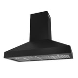 48" Professional Wall Mount Pyramid Range Hood In Black