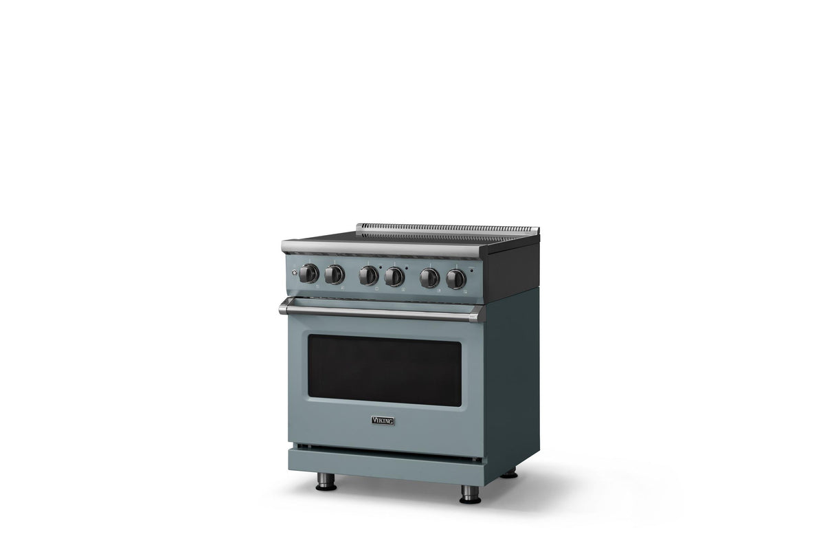 30"W. Electric Range (Finish: November Sky, Trim: Polished Chrome)