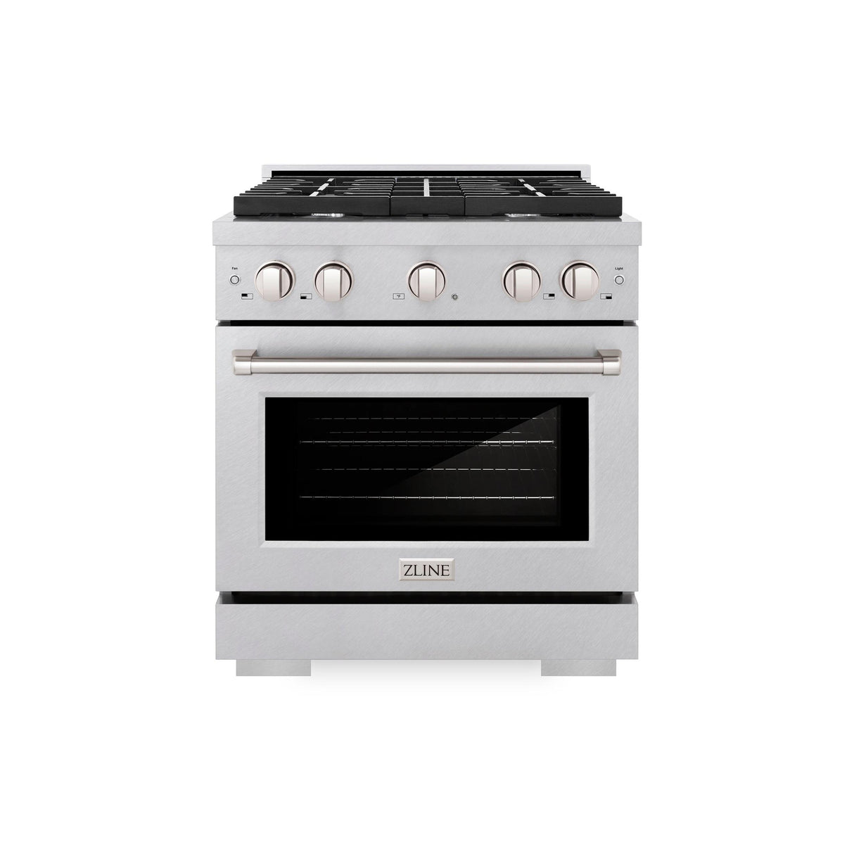 ZLINE 30 in. 4.2 cu. ft. 4 Burner Gas Range with Convection Gas Oven in DuraSnow' Stainless Steel (SGRS-30)