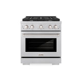 ZLINE 30 in. 4.2 cu. ft. 4 Burner Gas Range with Convection Gas Oven in DuraSnow' Stainless Steel (SGRS-30)