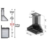 ZLINE Wooden Wall Mount Range Hood in Antigua and Hamilton - Includes Remote Motor (355AH-R) [Size: 36 Inch, Style: 700 CFM]