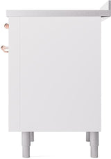 Nostalgie II 36 Inch Electric Freestanding Range in White with Copper Trim