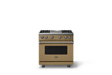 36"W. Sealed Burner Gas Range (Burner: 4g, Finish: Golden Hour, Trim: Polished Chrome, Fuel: Propane)