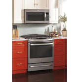 GE Profile™ Series 30" Dual Fuel Slide-In Front Control Range with Warming Drawer