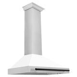 ZLINE 36 in. Autograph Edition Convertible Stainless Steel Range Hood with White Matte Shell and Champagne Bronze Accents (KB4STZ-WM36-CB) [Color: Matte Black Accents]