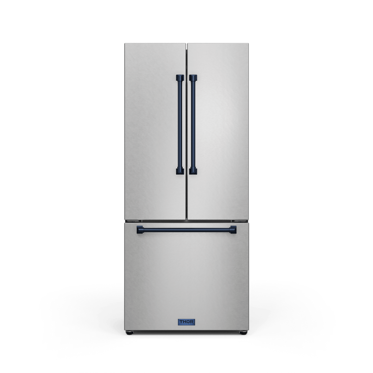 30 Inch 17.5 Cu Ft French Door Counter Depth Refrigerator With Ice Maker In Stainless Steel/navy Blue  Gordon Ramsay Series