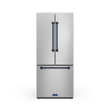 30 Inch 17.5 Cu Ft French Door Counter Depth Refrigerator With Ice Maker In Stainless Steel/navy Blue  Gordon Ramsay Series