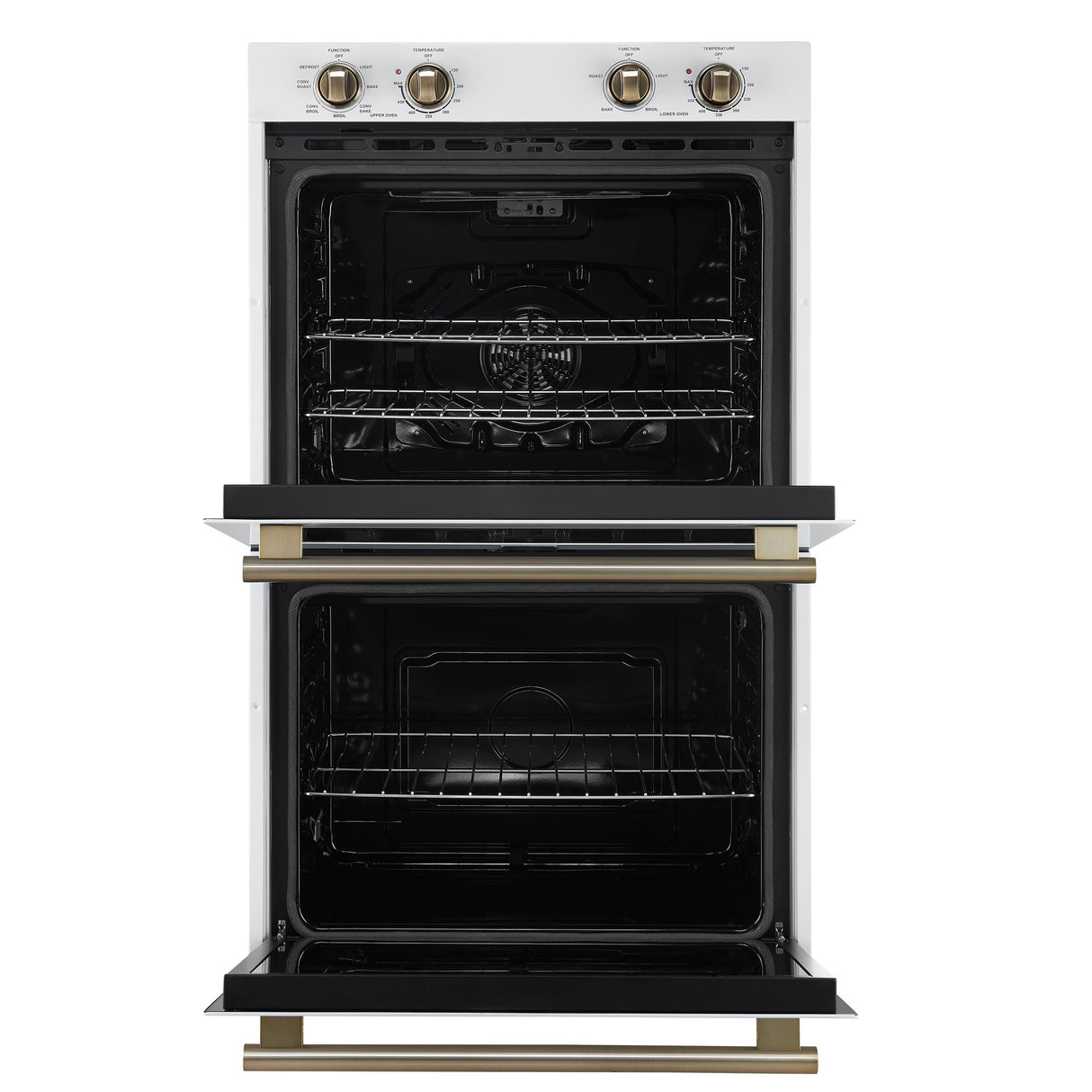 Forno Vomero 30-Inch Double Wall Oven, White, 10 cu.ft Total Capacity, 7100W Convection, Mechanical Controls, Manuel Steam Clean