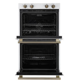 Forno Vomero 30-Inch Double Wall Oven, White, 10 cu.ft Total Capacity, 7100W Convection, Mechanical Controls, Manuel Steam Clean