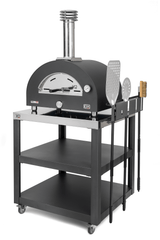 Countertop Hybrid Gas & Wood Oven in Black
