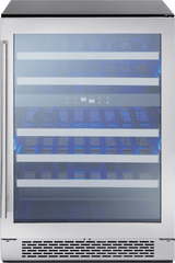 Presrv Wine Cooler, 24in Under Cabinet, SS+Glass, Reverse Door, 2 Zone