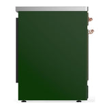 ILVE UMIB30QNR3EGP Majestic III 30 inch Induction Range with 4 Elements, 4 cu. ft. Oven Capacity (Solid Door, Emerald Green, Copper)