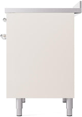 Nostalgie II 40 Inch Electric Freestanding Range in Antique White with Chrome Trim