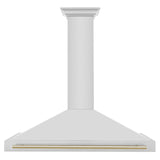 ZLINE 48 in. Autograph Edition Convertible Stainless Steel Range Hood with Stainless Steel Shell and Champagne Bronze Accents (KB4STZ-48-CB) [Color: Gold Accents]