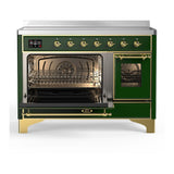 ILVE UMIB48NR3EGG Majestic III 48 inch Induction Range with 6 Elements, 5.02 cu. ft. Total Oven Capacity (Triple Glass Door, Emerald Green, Brass)