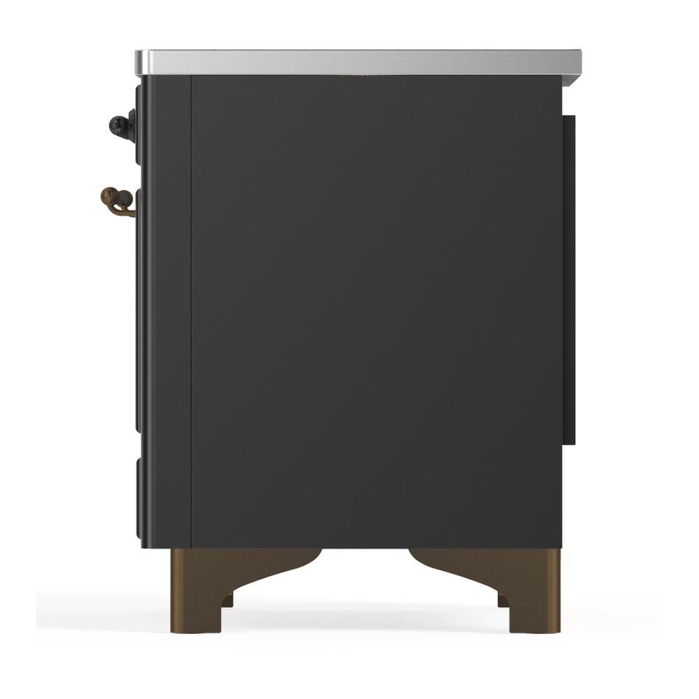 ILVE UMIB36QNR3MGB Majestic III 36 inch Induction Range with 6 Elements, 3.5 cu. ft. Total Oven Capacity (Solid Door, Graphite Matte, Burnished)