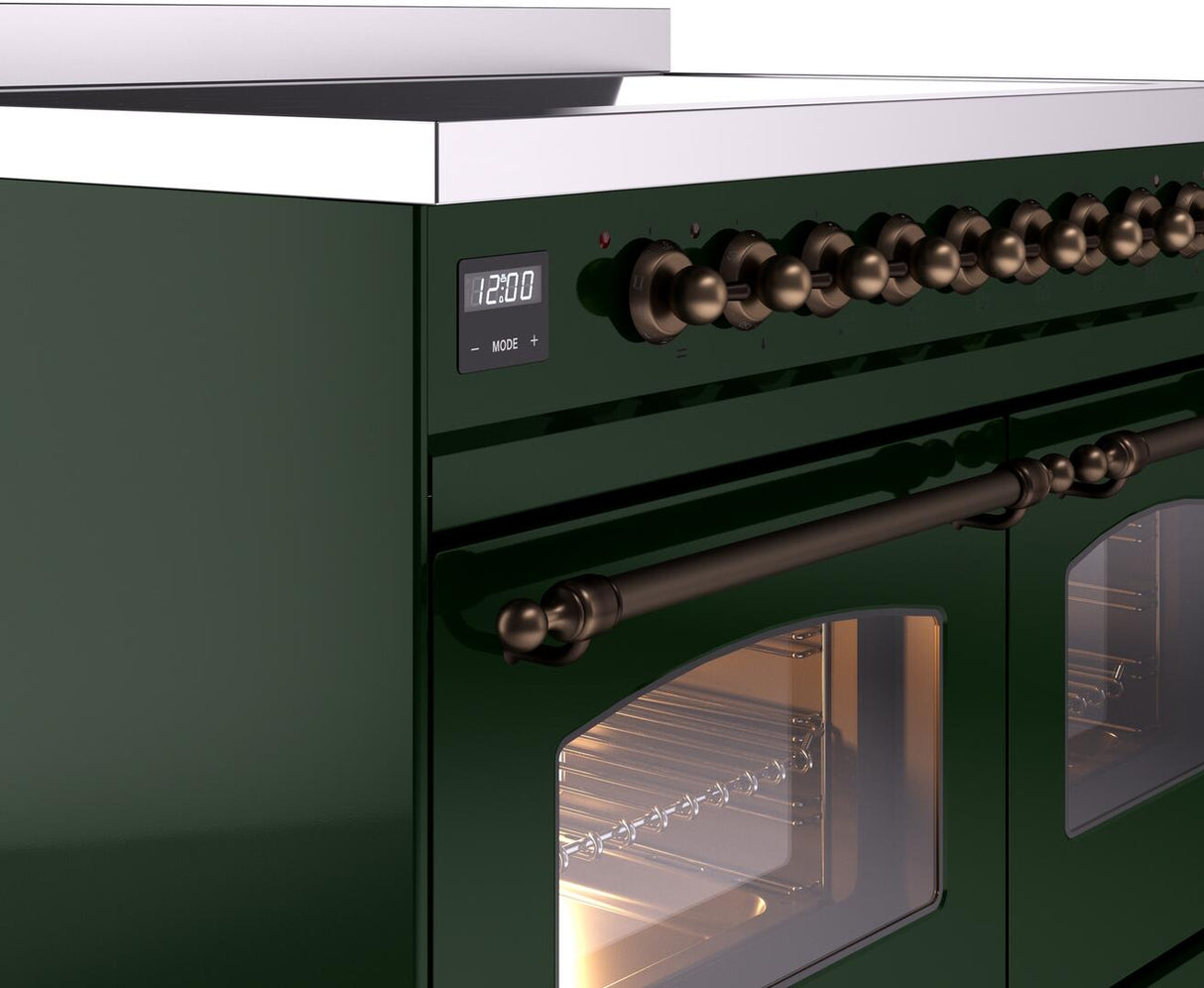 Nostalgie II 40 Inch Electric Freestanding Range in Emerald Green with Bronze Trim