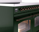 Nostalgie II 40 Inch Electric Freestanding Range in Emerald Green with Bronze Trim