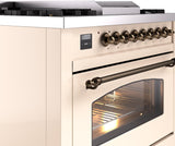 Nostalgie II 36 Inch Dual Fuel Liquid Propane Freestanding Range in Antique White with Bronze Trim