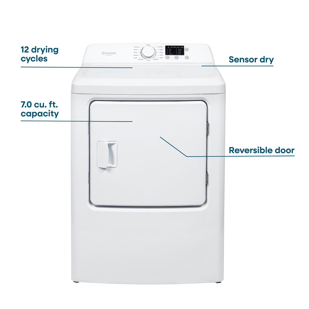 Element 7.0 Cu. Ft. Gas Dryer - White (ENTDG7027EW)