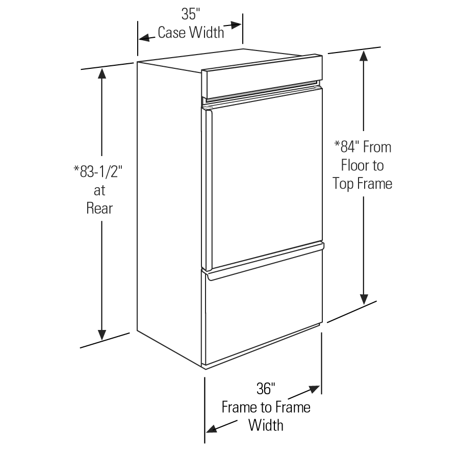 Monogram 36" Panel-Ready Built-In Bottom-Freezer Refrigerator - Left Hinge