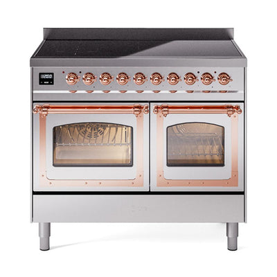 ILVE UNDI406NMPSSP Nostalgie II Noblesse 40 inch Induction Range (Triple Glass Door, Stainless Steel, Copper)