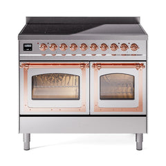 ILVE UNDI406NMPSSP Nostalgie II Noblesse 40 inch Induction Range (Triple Glass Door, Stainless Steel, Copper)