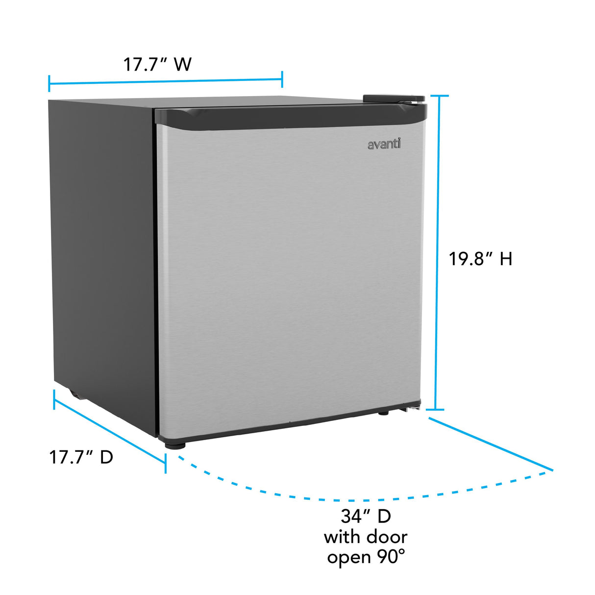 Avanti 1.6 Cu. Ft. Compact Refrigerator with Auto-Defrost, in Stainless (AVAR16F3S)