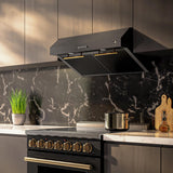 Forno Bari Espresso 30-Inch Under Cabinet Range Hood, Black, 600 CFM, LED Lighting, Dishwasher-Safe Baffle Filters, 3-Speed Fan Control