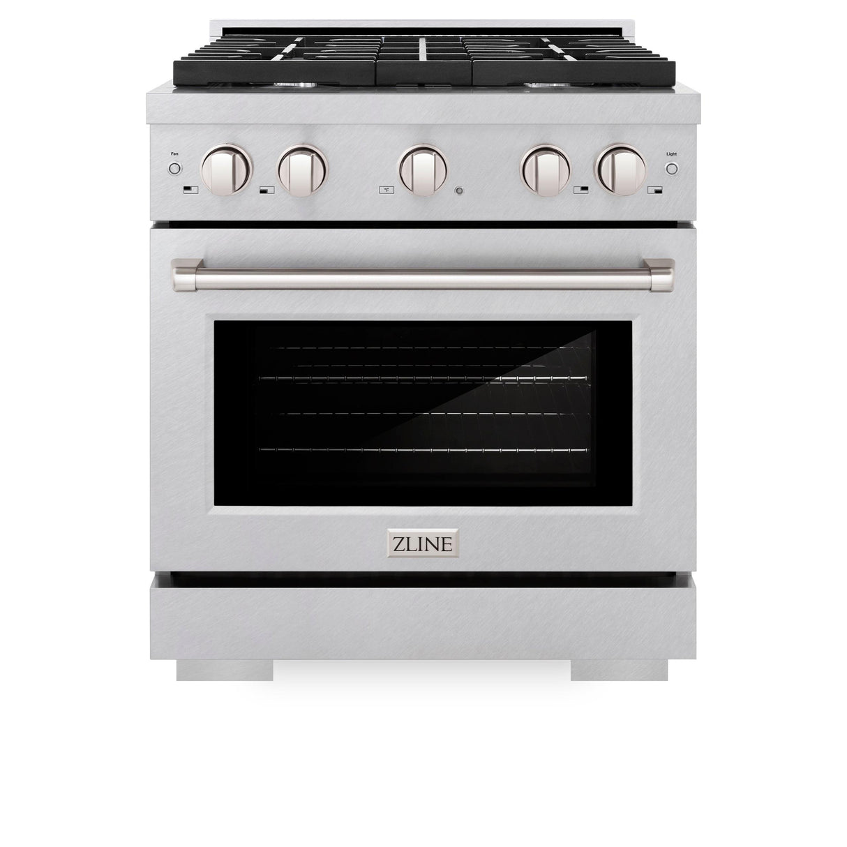 ZLINE 30 in. 4.2 cu. ft. 4 Burner Gas Range with Convection Gas Oven in DuraSnow' Stainless Steel (SGRS-30)