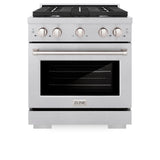 ZLINE 30 in. 4.2 cu. ft. 4 Burner Gas Range with Convection Gas Oven in DuraSnow' Stainless Steel (SGRS-30)