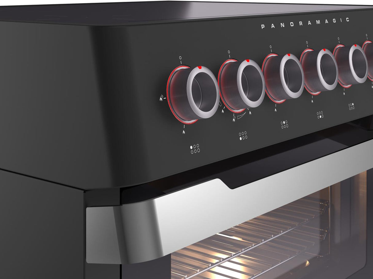 Panoramagic 36 Inch Electric Freestanding Range in Matte Black with Trim