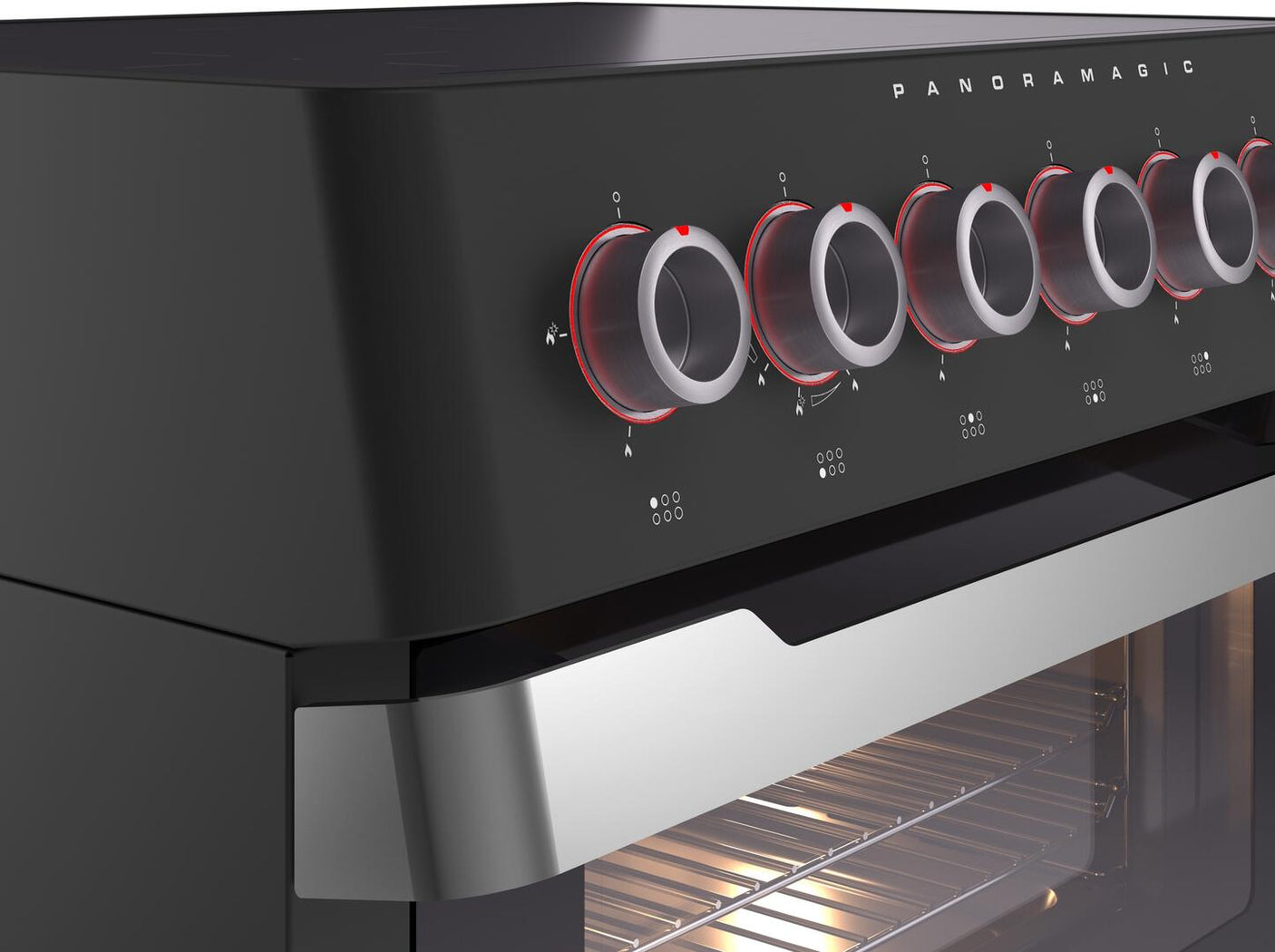 Panoramagic 36 Inch Electric Freestanding Range in Matte Black with Trim