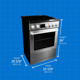 Danby 24-in TruAirFry Smooth top Slide-in Electric Range in Stainless Steel