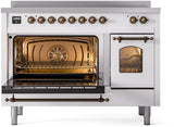 Nostalgie II 48 Inch Electric Freestanding Range in White with Bronze Trim