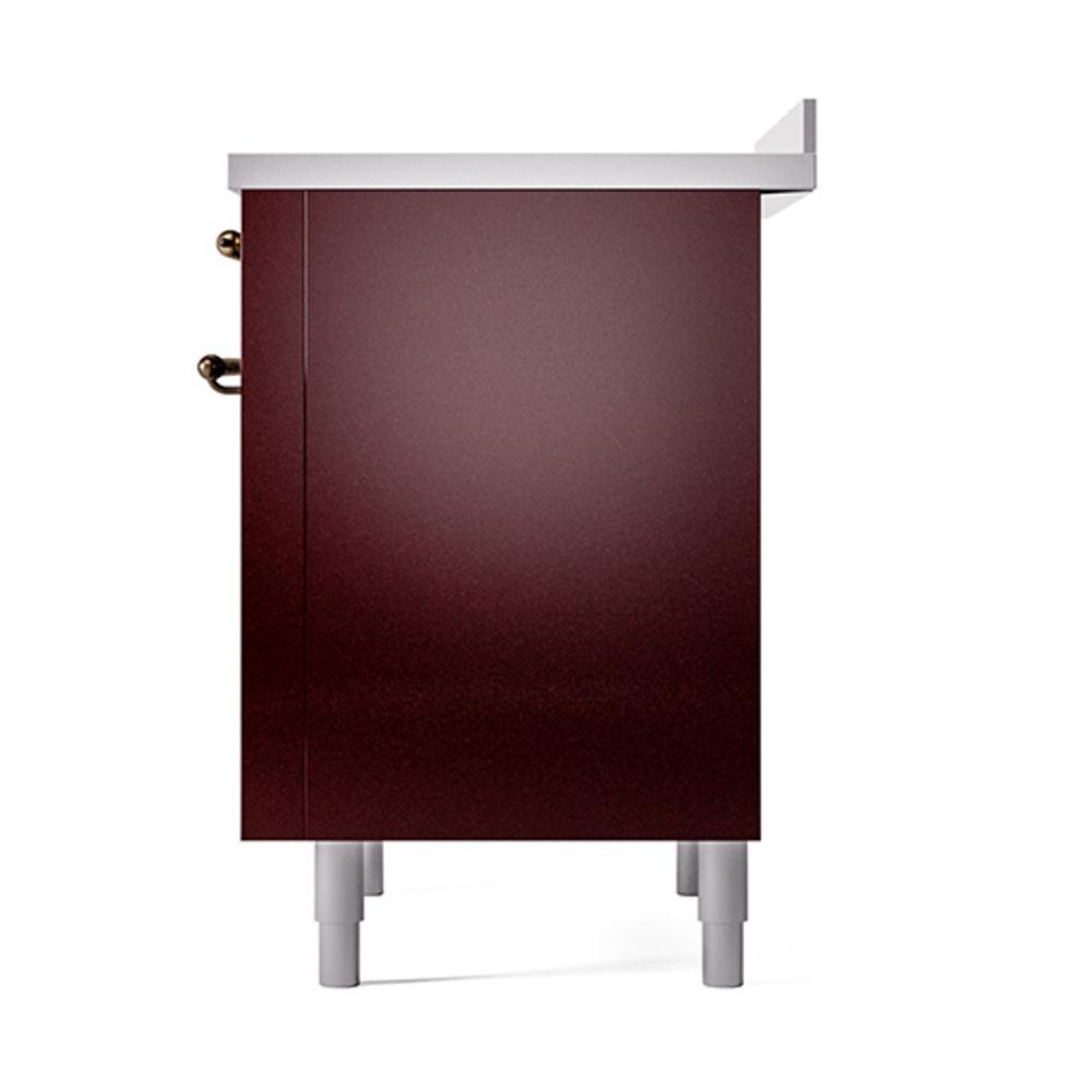 ILVE UNI366QNMPBUB Nostalgie II Noblesse 36 inch Induction Range (Solid Door, Burgundy, Burnished)