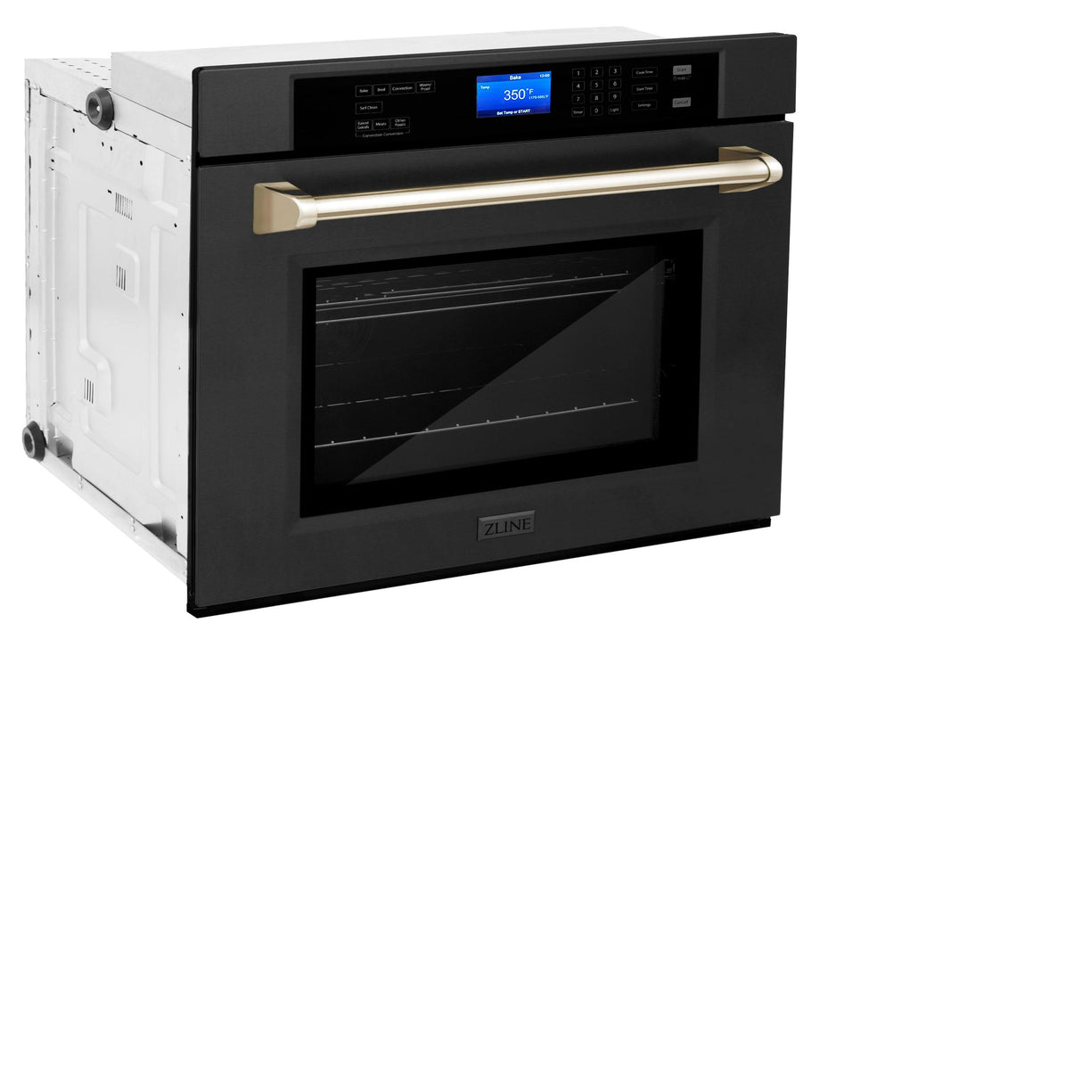 ZLINE 30" Autograph Edition Single Wall Oven with Self Clean and True Convection in Black Stainless Steel (AWSZ-30-BS) [Color: Gold]