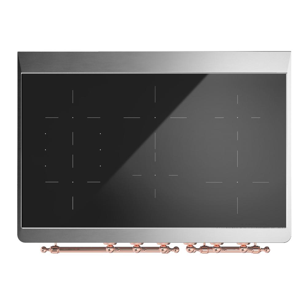 ILVE UMDIB40QNR3BGP Majestic III 40 inch Induction Range with 6 Elements, 3.82 cu. ft. Total Oven Capacity (Solid Door, Blue Grey, Copper)