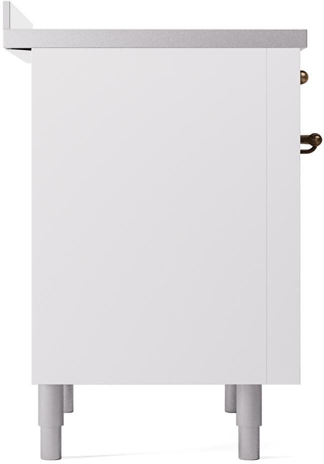 Nostalgie II 36 Inch Electric Freestanding Range in White with Bronze Trim