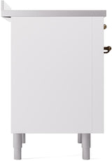Nostalgie II 36 Inch Electric Freestanding Range in White with Bronze Trim