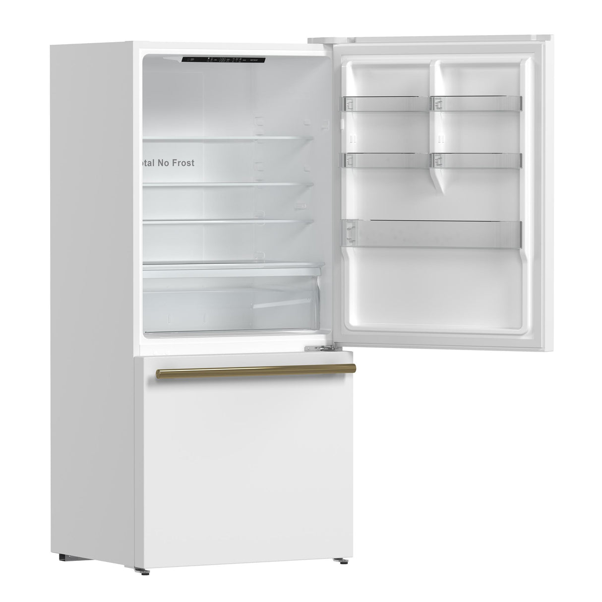 Forno Milano 2-Piece 62-Inch Freestanding Dual Bottom Freezer Refrigerator, White - 34.4 cu.ft, Touch Control, Ice Maker