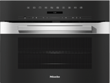 H 7240 BM AM Clean Touch Steel - 24" compact speed oven in a perfectly combinable design with automatic programs and combi modes.